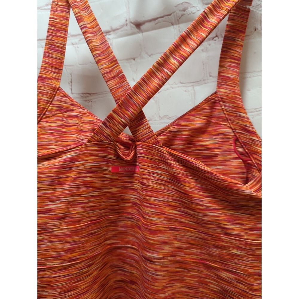 Mondetta activewear criss-cross strap‎ tank dress medium red orange shelf bra - Picture 3 of 13
